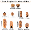 SUNNYCLUE 150Pcs 5 Styles Imitation Wood Acrylic Beads SACR-SC0001-38A-2