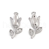 Brass Micro Pave Clear Cubic Zirconia Pendants KK-K351-43A-P-1