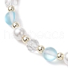 5Pcs Synthetic Moonstone & Glass & Shell Pearl Beads Strech Bracelets for Women BJEW-JB11856-4
