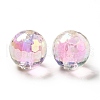 Two Tone UV Plating Rainbow Iridescent Acrylic Beads TACR-D010-03B-06-2