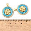 Rack Plating Brass Micro Pave Cubic Zirconia Pendants KK-P268-11B-G-4