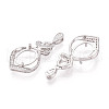 925 Sterling Silver Micro Pave Cubic Zirconia Pendants Claw Cabochon Settings STER-N016-49P-2