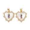 Brass Micro Pave Cubic Zirconia Pendants ZIRC-F134-22G-02-2
