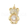 Brass Micro Pave Cubic Zirconia Pendants KK-Q068-04D-1