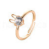 Rabbit Brass Micro Pave Clear Cubic Zirconia Finger Rings for Women FS-WG73E82-02-3