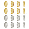  12Pcs 2 Colors Brass Micro Pave Clear Cubic Zirconia Snap on Bails ZIRC-NB0002-08-1