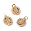 Brass Micro Pave Clear Cubic Zirconia Pendants KK-G439-38G-3