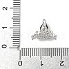 Brass Micro Pave Clear Cubic Zirconia Hoop Earring Findings KK-D369-03P-3
