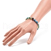 Natural Fire Crackle Agate & Lava Rock Stretch Bracelet BJEW-JB08362-3