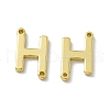 Rack Plating Brass Letter Connector Charms KK-C007-38G-H-2