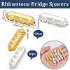 Beebeecraft 180Pcs 2 Colors 3-Hole Iron Grade A Rhinestone Bridge Spacers RB-BBC0001-03-2