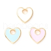 Rack Plating Eco-friendly Brass Enamel Charms KK-D073-04G-NR-1