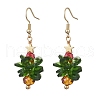 Christmas Tree Glass Dangle Earrings EJEW-JE06128-1