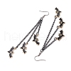 Halloween Themed Bat Alloy Enamel Dangle Earrings EJEW-JE06071-4