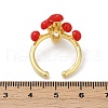 Brass Micro Pave Cubic Zirconia Cuff Rings for Women RJEW-F182-07G-5