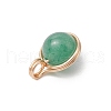 Copper Wire Wrapped Natural Mashan Jade & Natural Malaysia Jade & Natural Tiger Eye & Natural Green Aventurine & Natural Quartz Round Charms PALLOY-JF03409-5