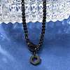 304 Stainless Steel Hexagon Pendant Box Chain Necklaces for Women NJEW-A045-25EB-3