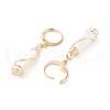 Teardrop Natural Trochid Shell Wire Wrapped Dangle Hoop Earrings for Women EJEW-JE04795-02-5