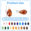 120Pcs 20 Colors Glass Pendant PALLOY-PH01677-2