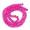 Frosted Transparent Glass Bead Strands X1-GLAA-P065-8mm-11-5