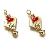 Brass Enamel Pendants KK-B026-14G-1