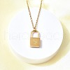 304 Stainless Steel Rolo Chain Pendant Necklaces NJEW-S444-01G-19-4