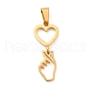 304 Stainless Steel Pendants STAS-K243-16G-2
