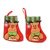 Cloth Hanging Christmas Stocking HJEW-B003-04-1