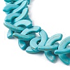 Dyed Synthetic Turquoise Arch Beaded Bib Necklaces NJEW-P279-01B-2
