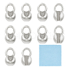BENECREAT 925 Sterling Silver Bead Tips with Suede Fabric Square Silver Polishing Cloth FIND-BC0013-10B-1
