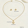 Stainless Steel Rhinestones Hexagon Pendant Necklaces & Stud Earring Sets for Women GG1852-4