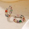 Vintage Colorful Circle Brass Cubic Zirconia Hoop Earrings FK0958-3