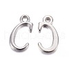 Platinum Plated Alloy Letter Pendants PALLOY-P097-02-C-1