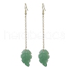 Glass Leaf & 304 Stainless Steel Dangle Earrings for Women EJEW-JE06232-1