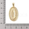 Brass Clear Cubic Zirconia Pendants KK-Z050-20G-3