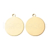 Ion Plating(IP) 201 Stainless Steel Pendants STAS-A056-06G-2