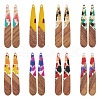 Beadthoven 16Pcs 8 Colors Transparent Resin & Walnut Wood Pendants RESI-BT0001-34-2
