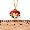 Brass FireBrick Enamel Pendant Necklaces for Women NJEW-K381-08B-G-5
