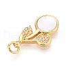 Brass Micro Pave Clear Cubic Zirconia Pendants KK-N268-80G-2