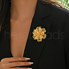 Elegant Flower Brass Brooch for Women EA0898-2