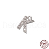 Real Platinum Plated Rhodium Plated 925 Sterling Silver Micro Pave Clear Cubic Zirconia Charms STER-P054-10P-K-1