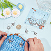 16Pcs 8 Style Mushroom Tibetan Style Alloy Pendant Stitch Markers HJEW-NB00018-3