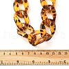 Leopard Print Acrylic Chunky Curb Chain Necklaces for Women NJEW-D313-03-3