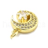 Rack Plating Brass Micro Pave Cubic Zirconia Pendants KK-D359-14G-2