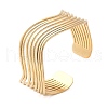 Multilayer Wave 304 Stainless Steel Cuff Bangles for Women BJEW-U032-18G-2