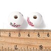 Mother's Day Theme Printed Wood European Beads WOOD-F016-06-3