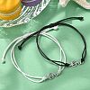 2Pcs 2 Colors Korean Waxed Polyester Cord Adjustable Bracelets BJEW-JB11590-1