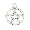 Tibetan Style Alloy Ring with Star Pendants TIBEP-Q043-036-RS-1