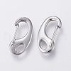 Non-Tarnish 304 Stainless Steel Push Gate Snap Keychain Clasp Findings X-STAS-G039-05P-2