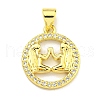 Brass Micro Pave Cubic Zirconia Pendants KK-K354-03G-12-1